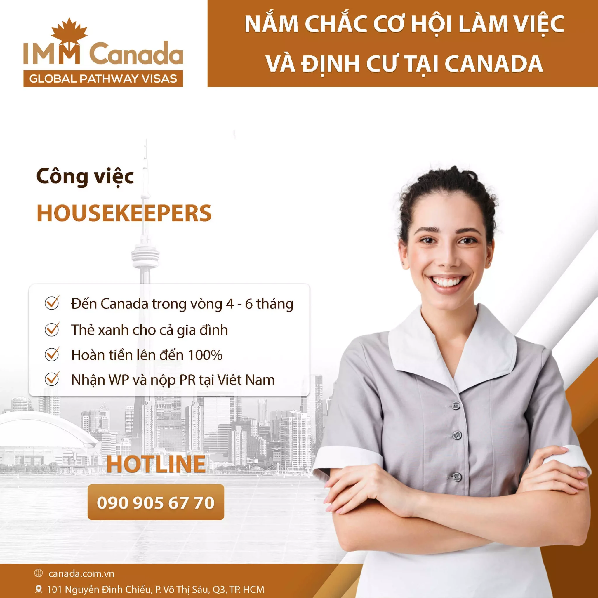 Canada tuyển dụng lao động phổ thông - Housekeepers