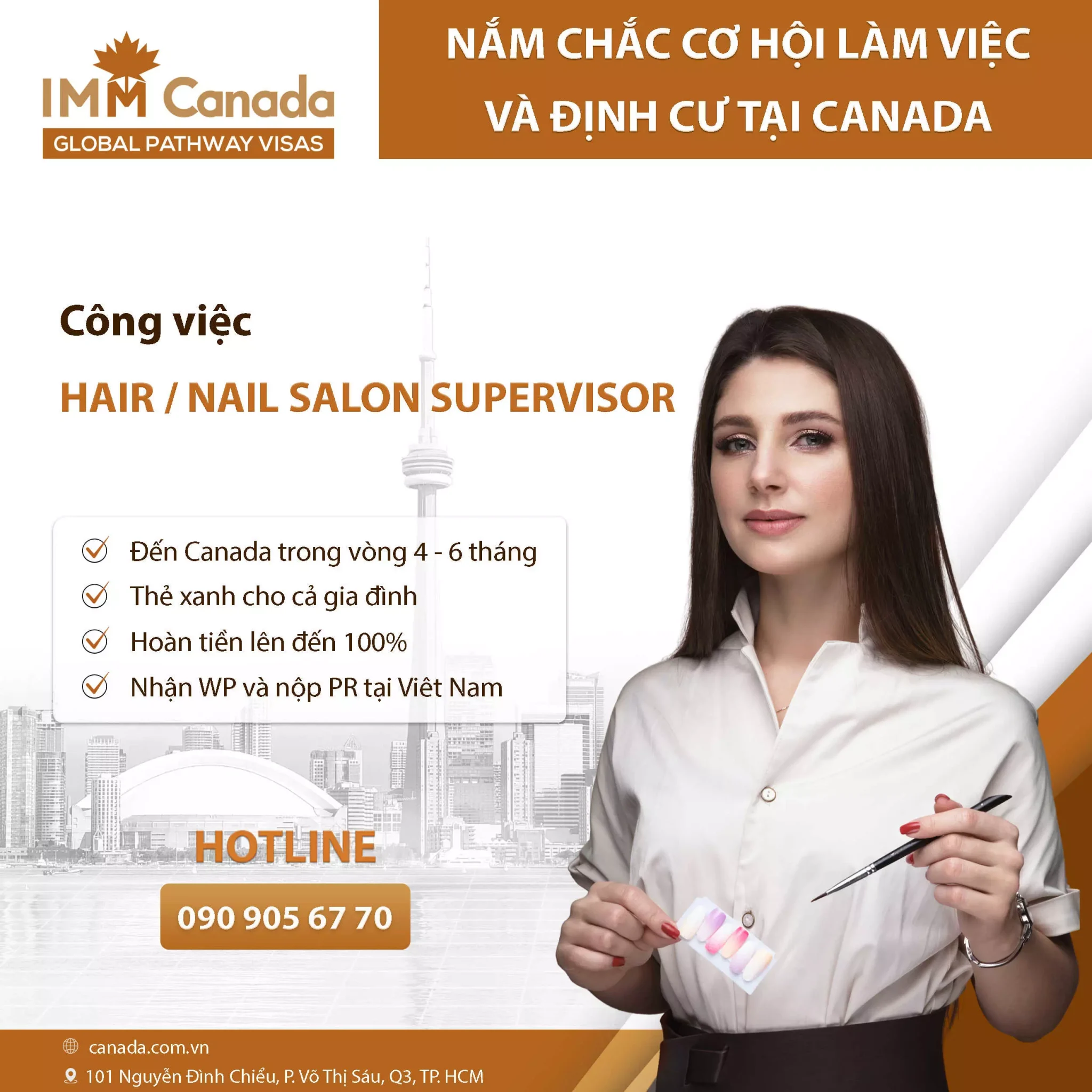 Cơ hội định cư Canada cho các ngành nghề dịch vụ Nail & Spa - Hair or Nail Salon Supervisor