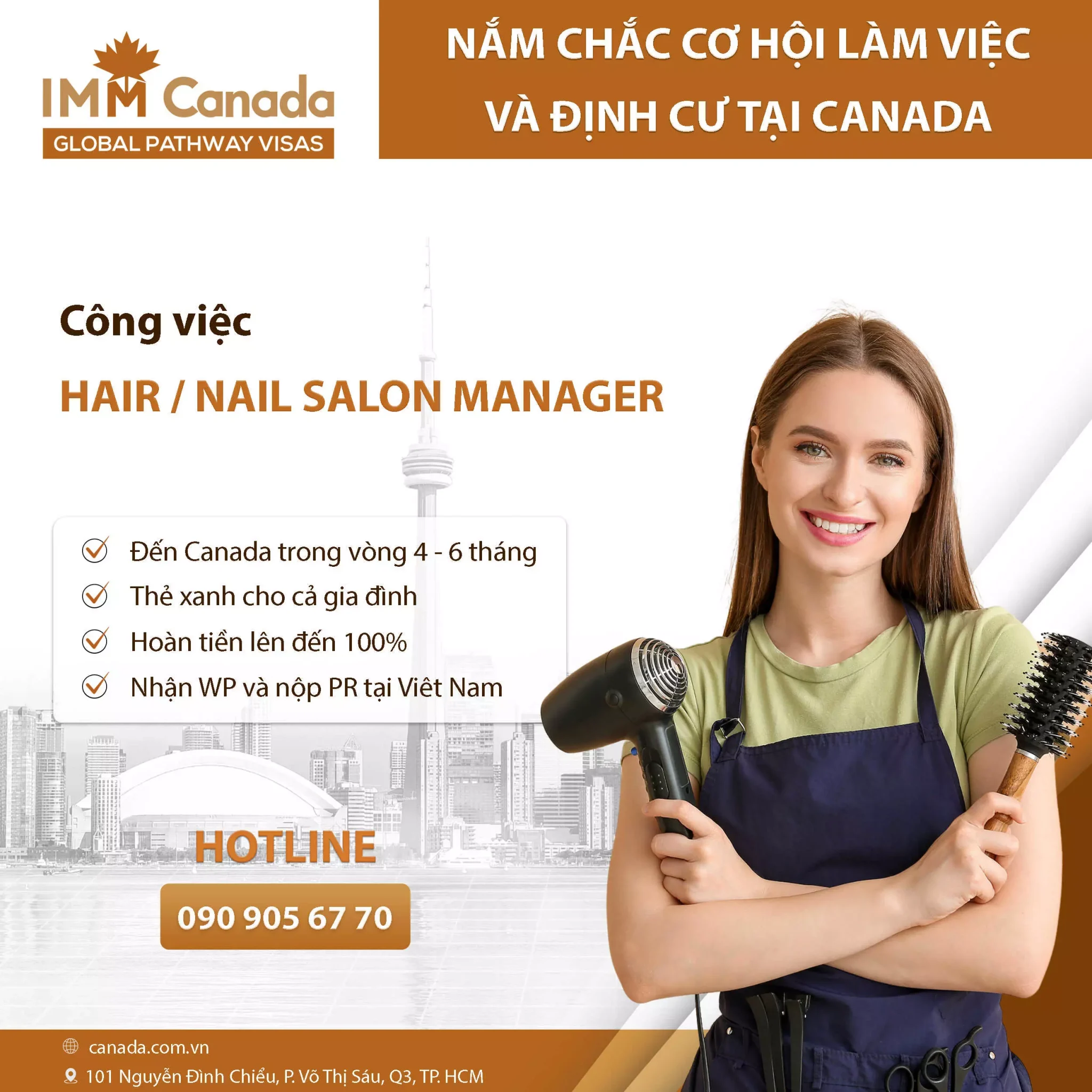 Cơ hội định cư Canada cho các ngành nghề dịch vụ Nail & Spa - Hair or Nails Salon Manager