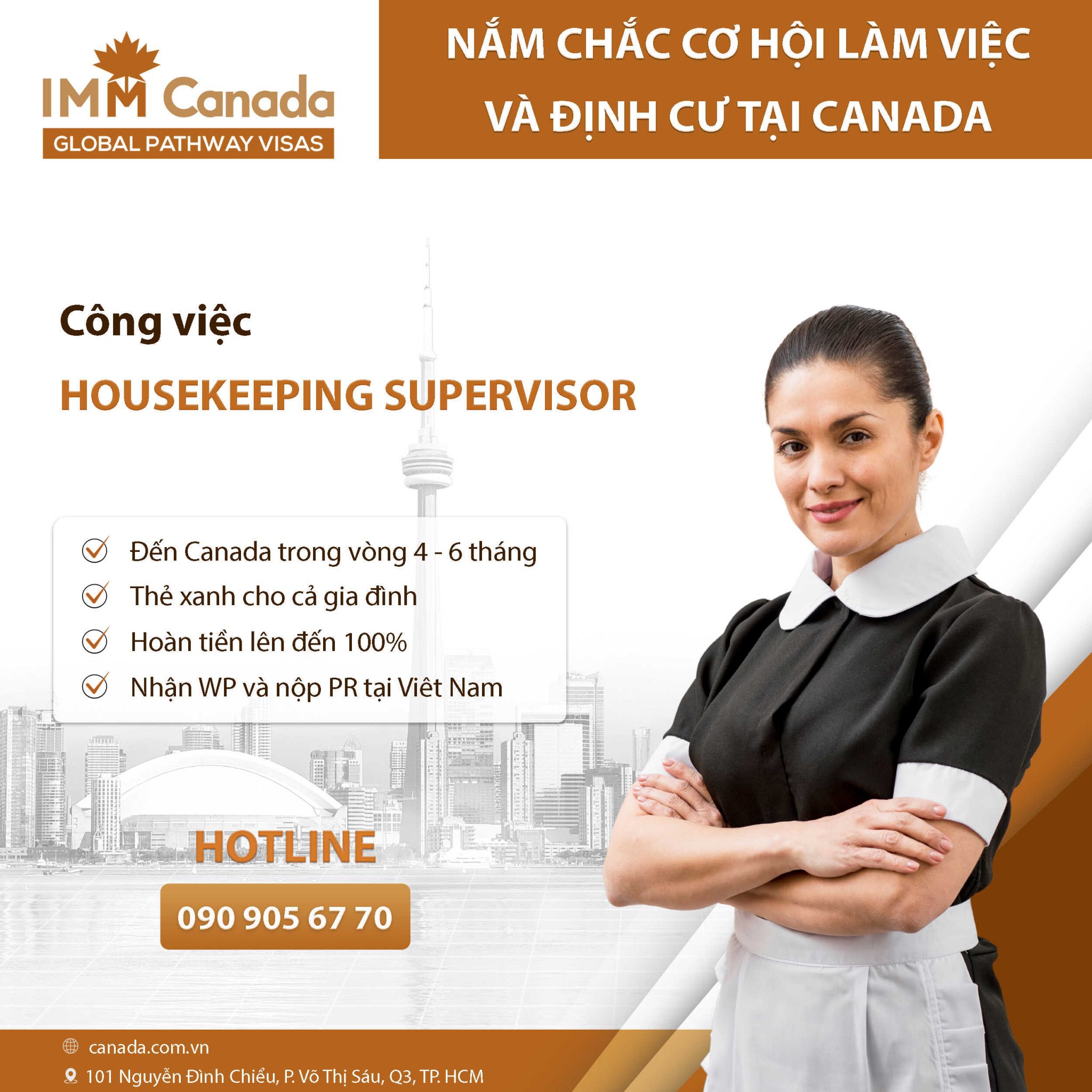 Định cư Canada diện tay nghề lĩnh vực F&B - Housekeeping Supervisor