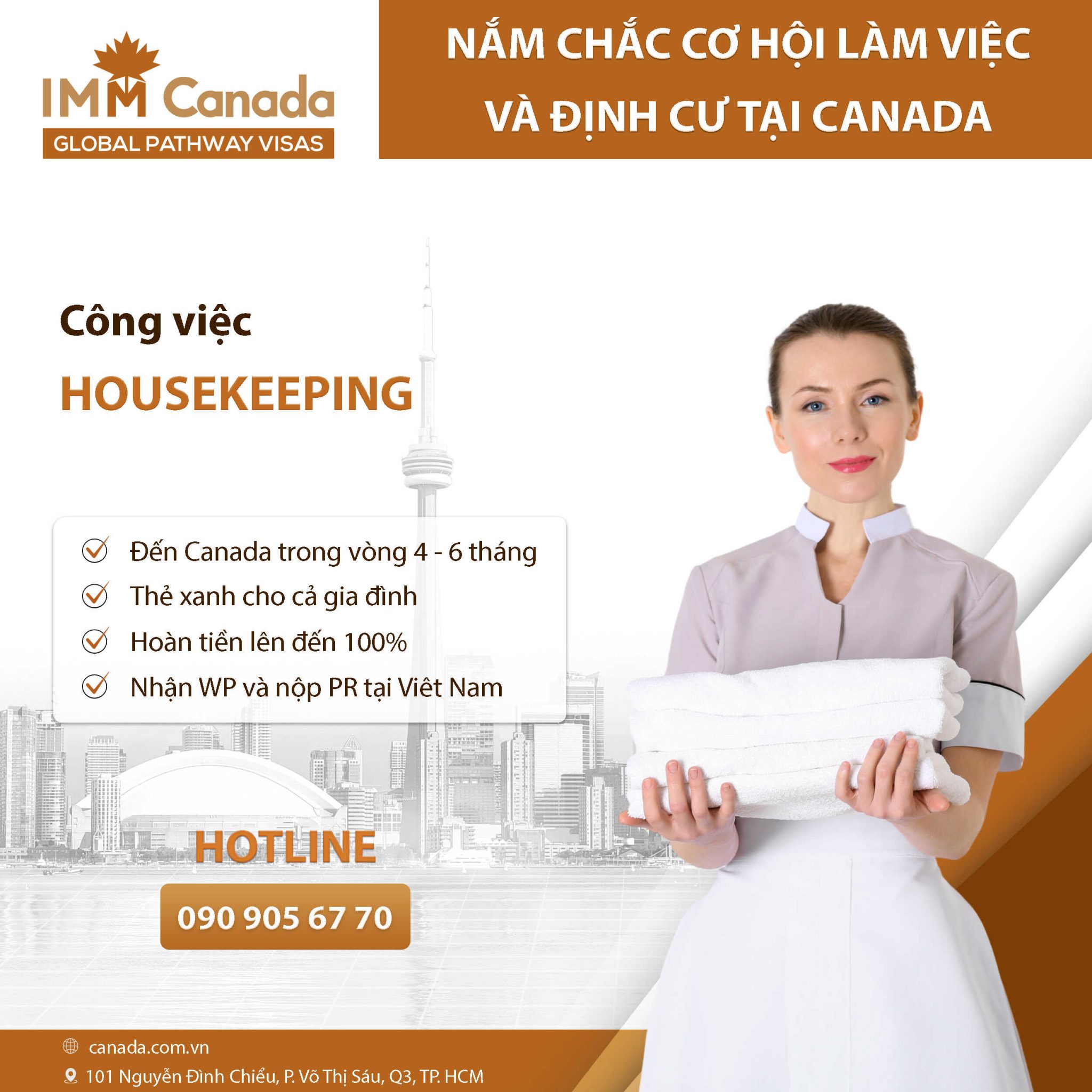Định cư Canada diện tay nghề lĩnh vực F&B - Housekeeping
