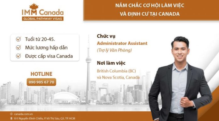 Job administrative assistant định cư Canada