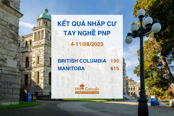 British Columbia, Manitoba thông báo kết quả nhập cư tay nghề PNP từ ngày 4-11/8